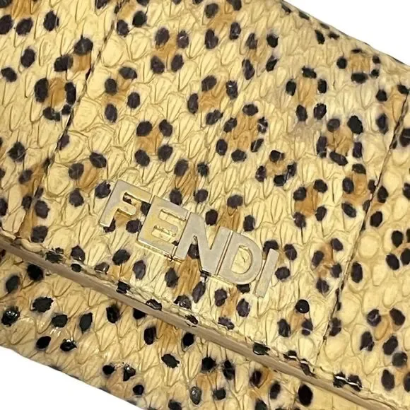 Vintage Fendi Python with Leopard Print Long Wallet - Picture 6 of 15